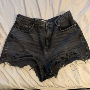 Topshop distressed mom shorts